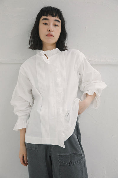 【ナイジェル・ケーボン】WOMAN / ギャザーカラーブラウス / GATHER COLLAR BLOUSE