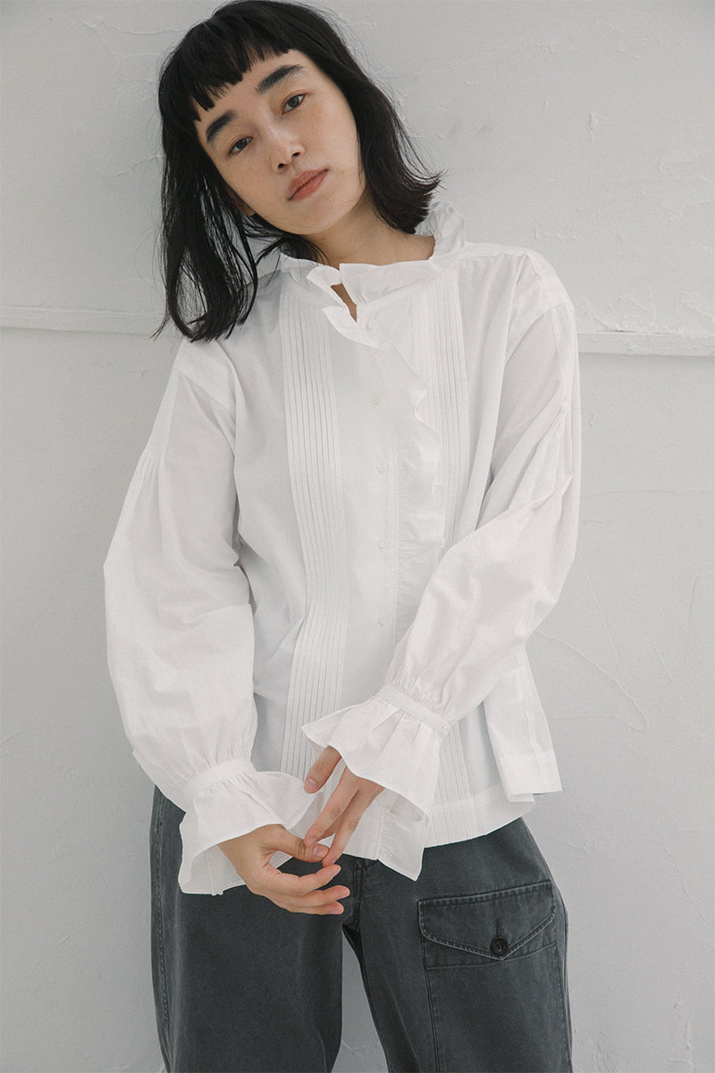 【ナイジェル・ケーボン】WOMAN / ギャザーカラーブラウス / GATHER COLLAR BLOUSE