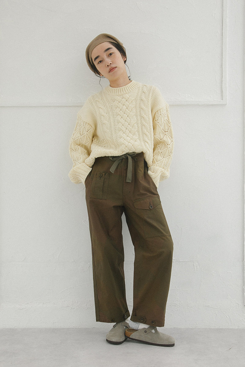 【ナイジェル・ケーボン】WOMAN / ミックスケーブル クルーネック / MIX CABLE CREW NECK