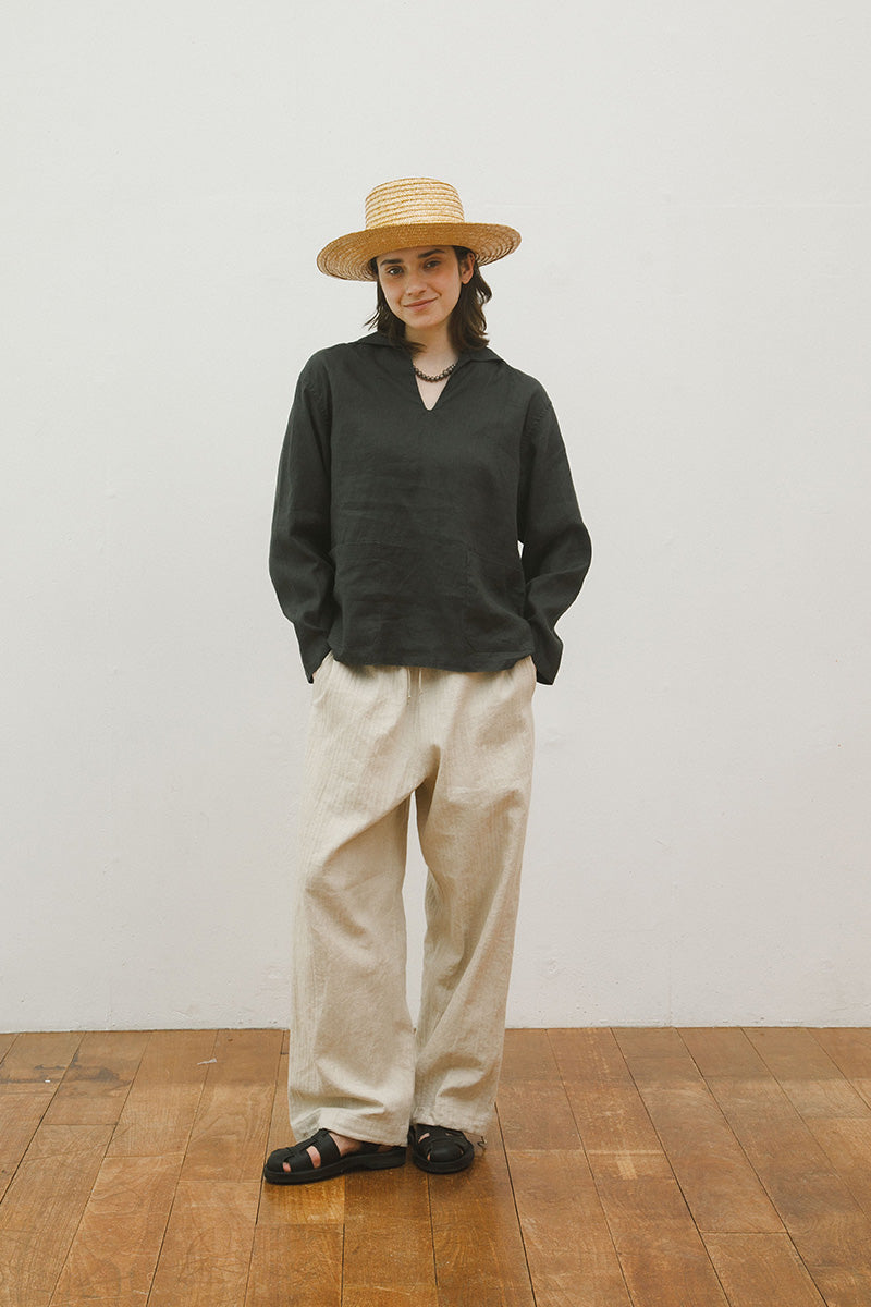 【ナイジェル・ケーボン】WOMAN / フレンチ プルオーバー シャツ- ヘンプ / FRENCH P/O SHIRT - HEMP