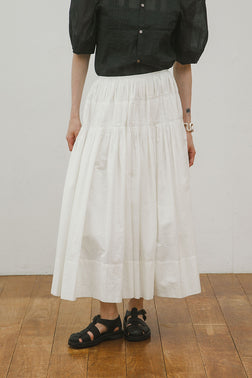 【ナイジェル・ケーボン】WOMAN / ハンドプリーツド スカート - カディ / HAND PLEATED SKIRT - KHADI