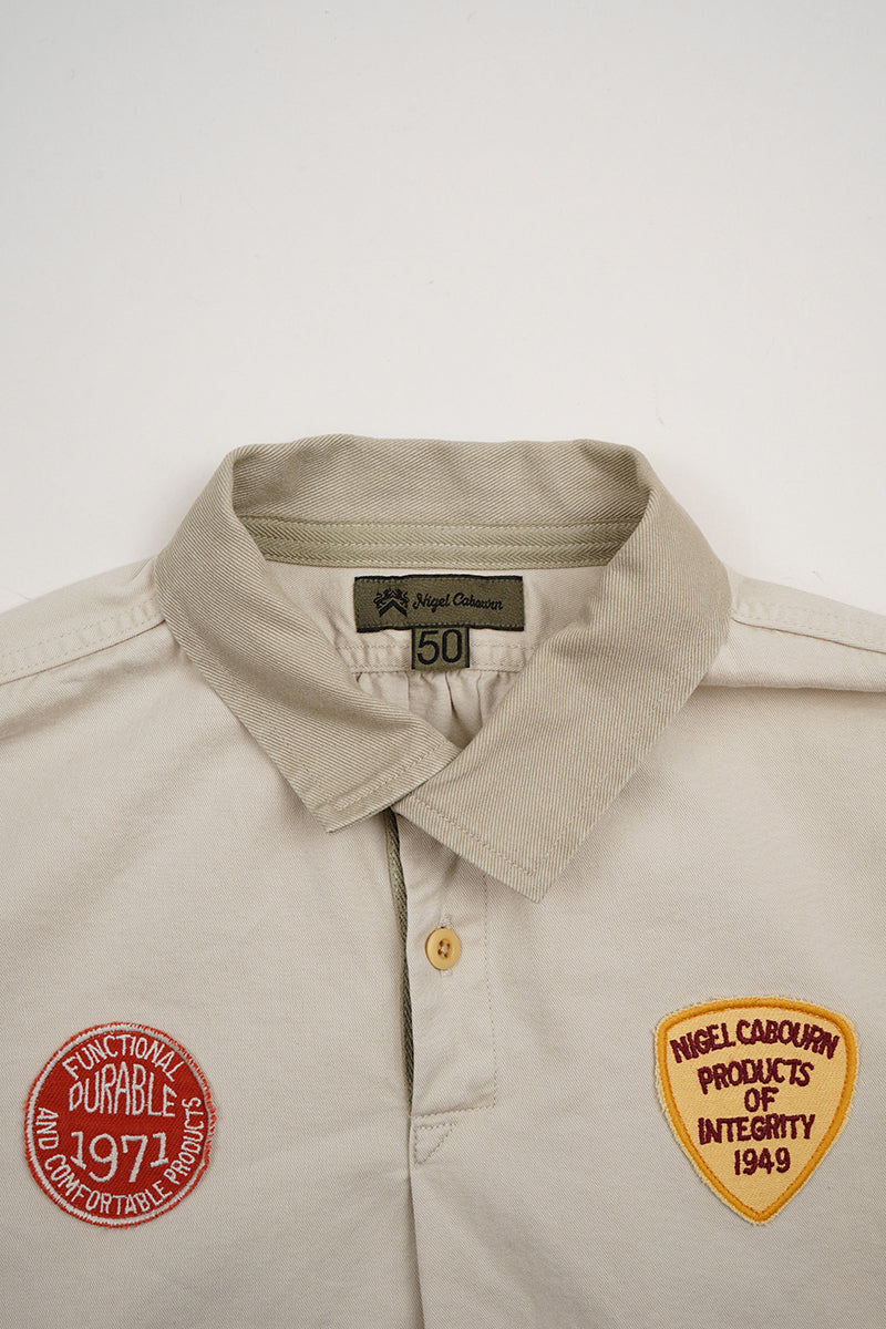 【美品・人気のアイボリー】ナイジェルケーボン　ラガーシャツ 美品・人気のアイボリー】ナイジェルケーボン ラガーシャツ 美品