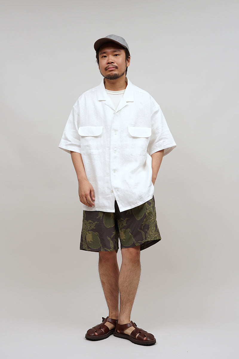 【ナイジェル・ケーボン】MAN / オープンカラーシャツ - リネンツイル / OPEN COLLAR SHIRT - LINEN TWILL