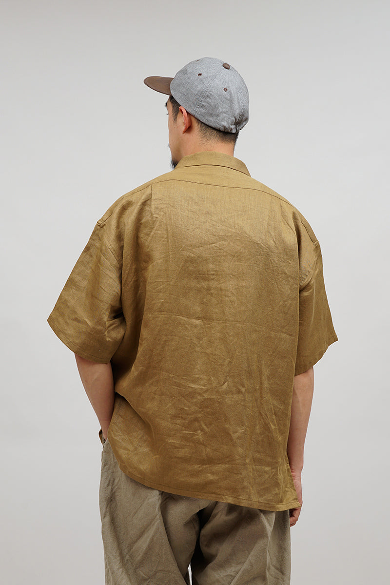 【ナイジェル・ケーボン】MAN / オープンカラーシャツ - リネンツイル / OPEN COLLAR SHIRT - LINEN TWILL