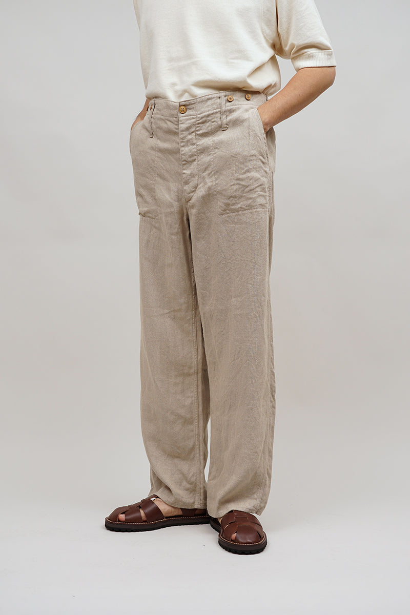 【ナイジェル・ケーボン】UNISEX / フレンチワークパンツ - リネンピンオックス / FRENCH WORK PANT - LINEN PIN OX