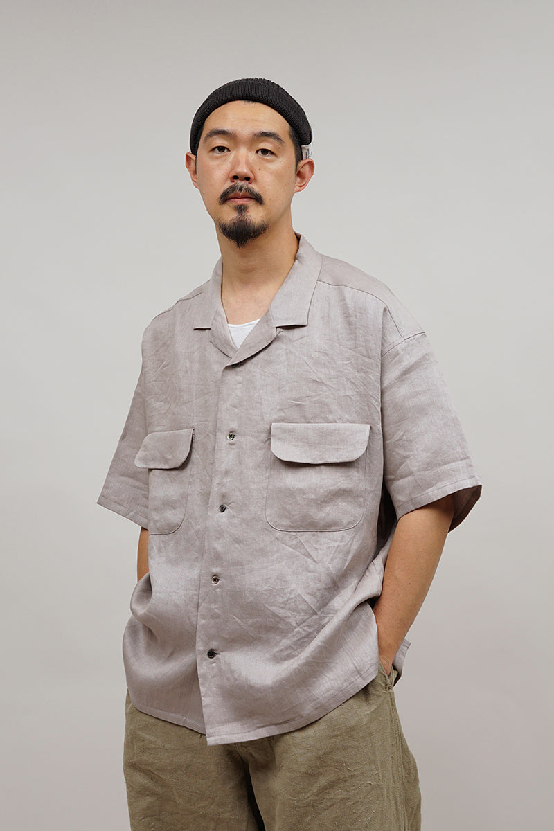 激安特注【ナイジェル・ケーボン】MAN / オープンカラーシャツ - リネンツイル トップス