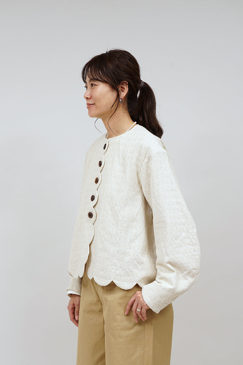 【ナイジェル・ケーボン】WOMAN / アティックジャケット - ノイルシルクジャガード / ATTIC JACKET - NOIL SILK JACQUARD