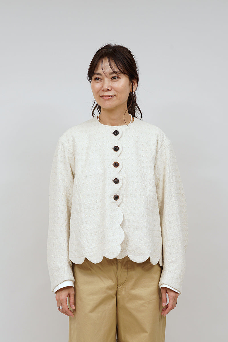 【ナイジェル・ケーボン】WOMAN / アティックジャケット - ノイルシルクジャガード / ATTIC JACKET - NOIL SILK JACQUARD