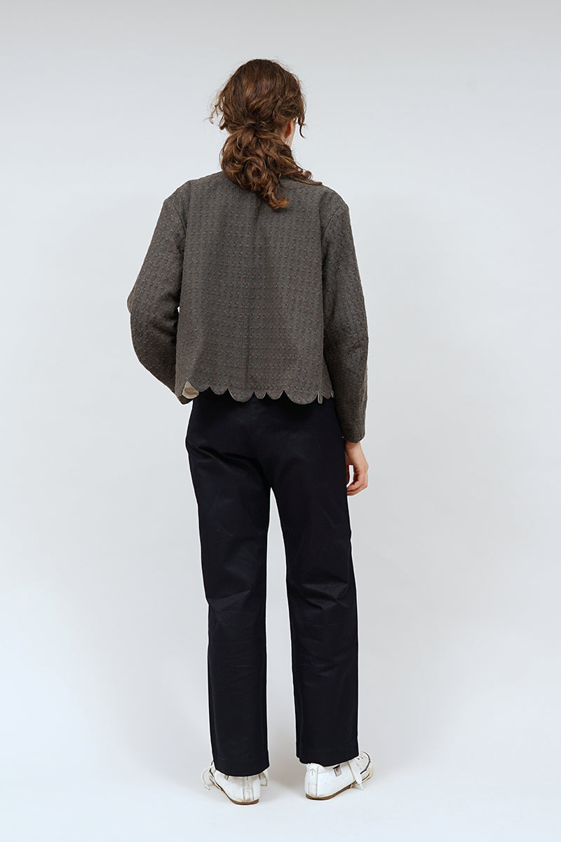 【ナイジェル・ケーボン】WOMAN / アティックジャケット - ノイルシルクジャガード / ATTIC JACKET - NOIL SILK JACQUARD