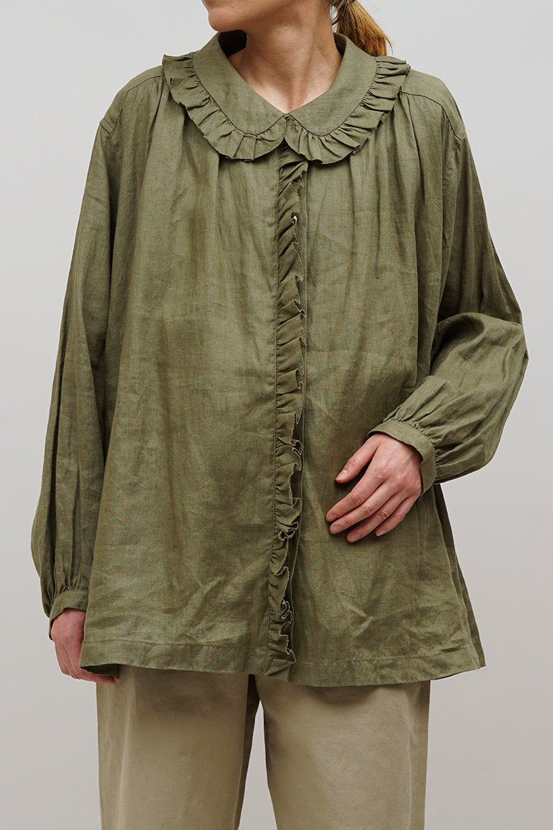 【ナイジェル・ケーボン】WOMAN / オールドフレンチブラウス - ヘンプポプリン / OLD FRENCH BLOUSE ‐ HEMP POPLIN