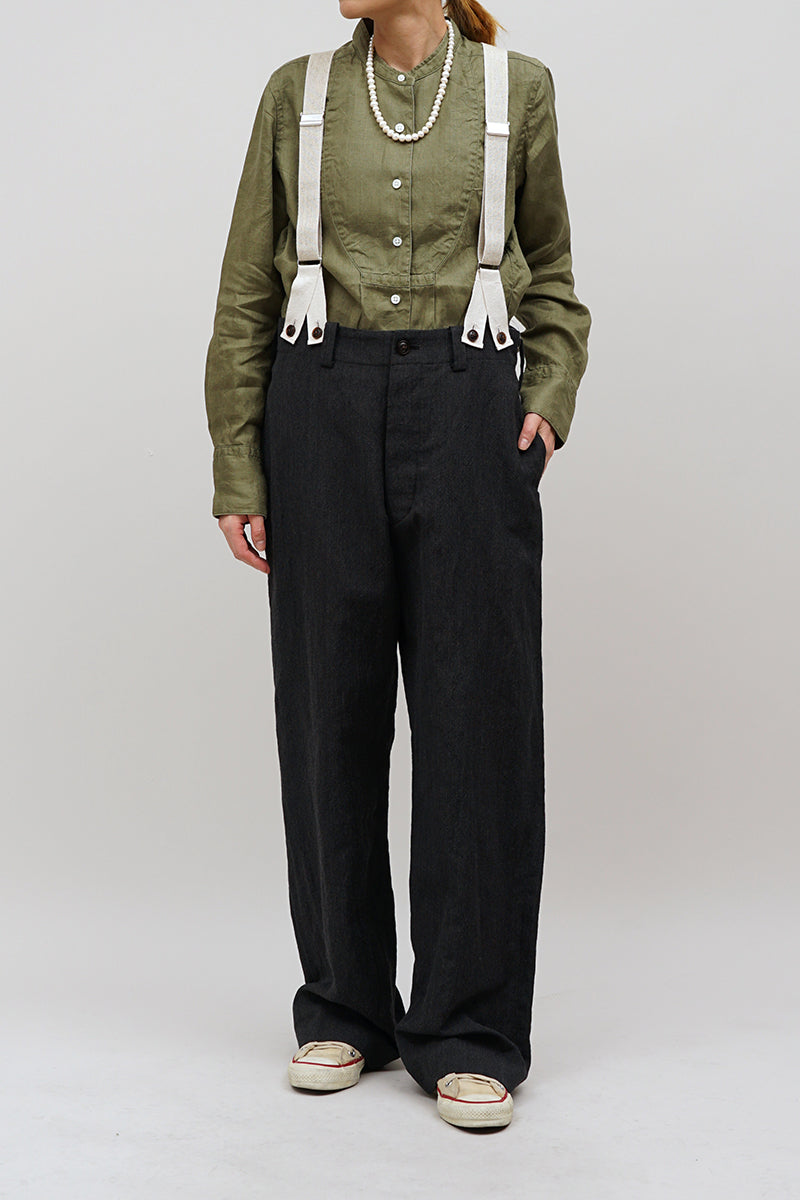 【ナイジェル・ケーボン】WOMAN / ブレイシーズワークパンツ - ウールリネン / BRACES WORK PANT - WOOL LINEN