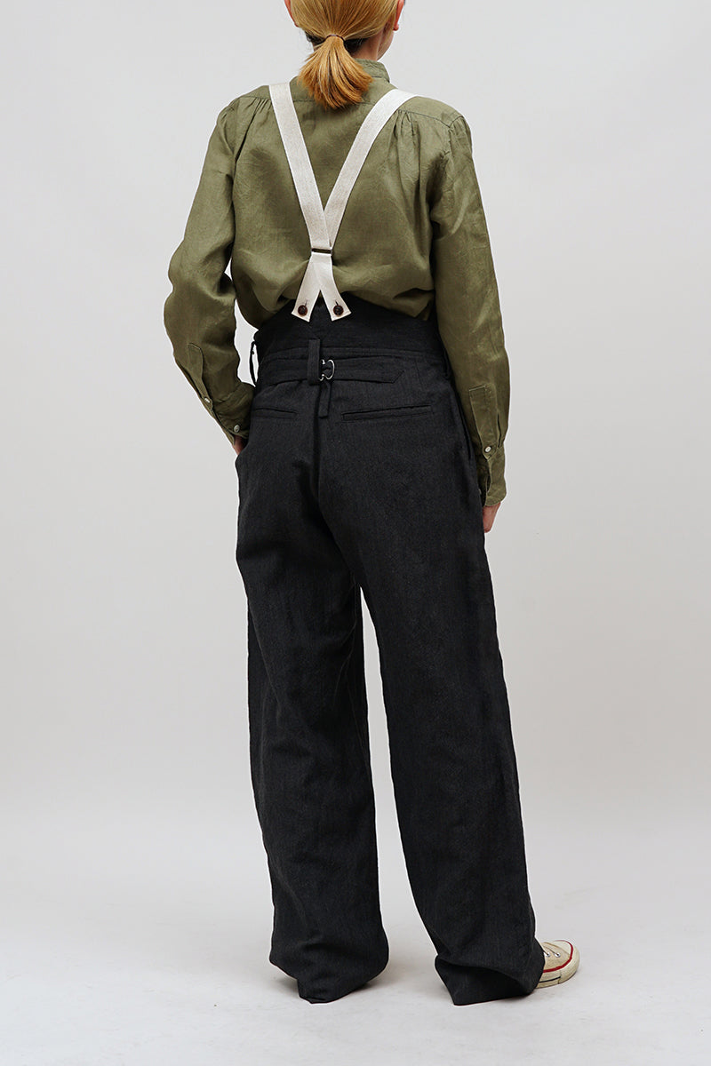 【ナイジェル・ケーボン】WOMAN / ブレイシーズワークパンツ - ウールリネン / BRACES WORK PANT - WOOL LINEN