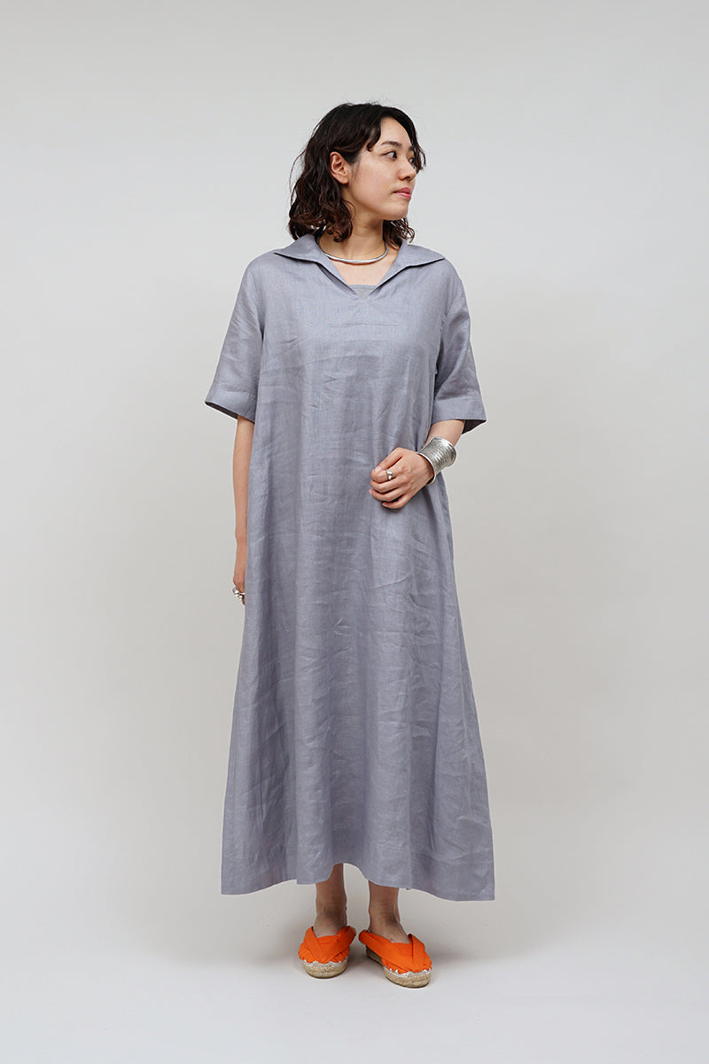 【ナイジェル・ケーボン】WOMAN / スキッパードレス -リネン / SKIPPER DRESS S/S - LINEN