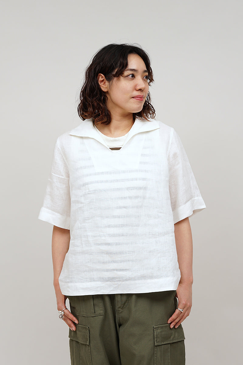 【ナイジェル・ケーボン】WOMAN / スキッパーシャツ -リネン / SKIPPER SHIRT S/S  - LINEN