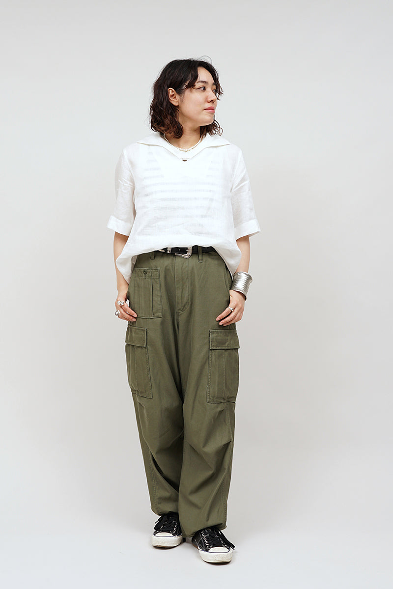 【ナイジェル・ケーボン】WOMAN / スキッパーシャツ -リネン / SKIPPER SHIRT S/S  - LINEN