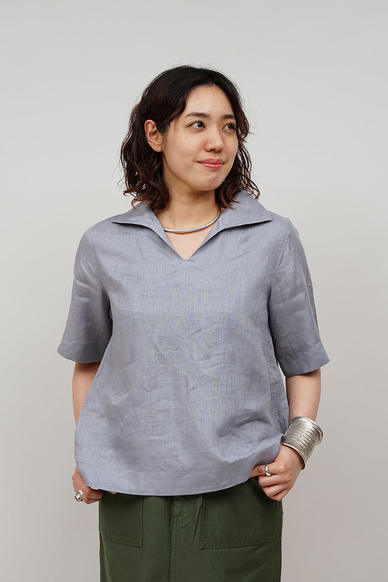 【ナイジェル・ケーボン】WOMAN / スキッパーシャツ -リネン / SKIPPER SHIRT S/S  - LINEN