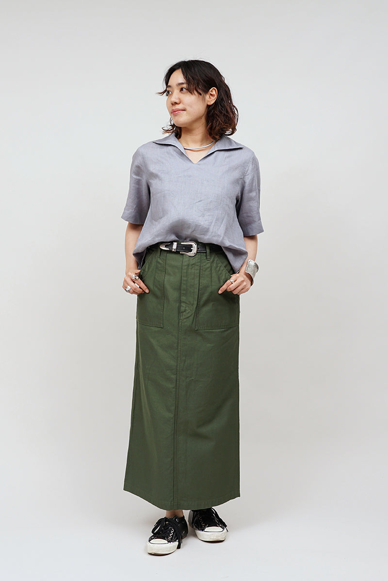 【ナイジェル・ケーボン】WOMAN / スキッパーシャツ -リネン / SKIPPER SHIRT S/S  - LINEN