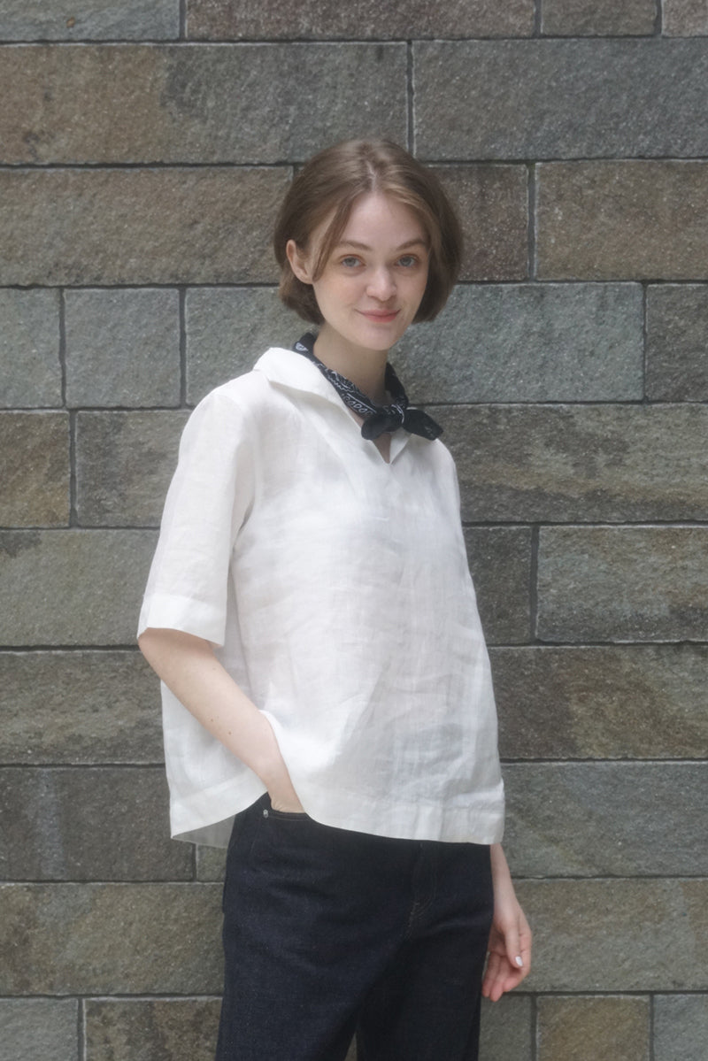 【ナイジェル・ケーボン】WOMAN / スキッパーシャツ -リネン / SKIPPER SHIRT S/S  - LINEN