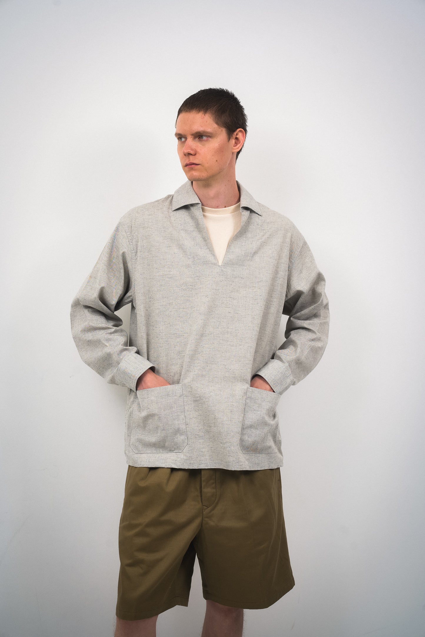 【ナイジェル・ケーボン】MAN / フレンチプルオーバーシャツ - ダンガリー / FRENCH PULLOVER SHIRT - DUNGAREE