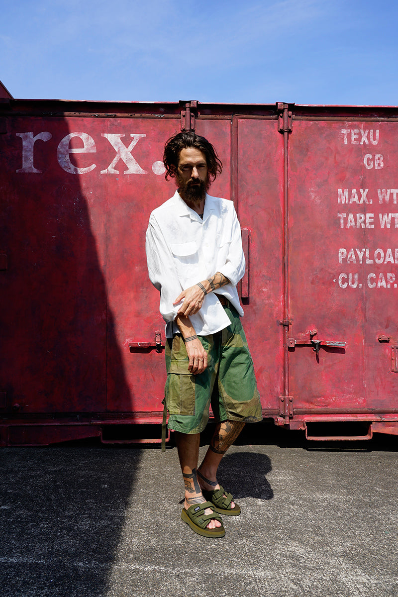【ナイジェル・ケーボン】MAN / オープンカラーシャツ - ヘンプ / OPEN COLLAR SHIRT - HEMP