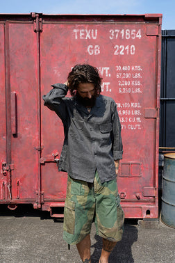 【ナイジェル・ケーボン】MAN / オープンカラーシャツ - ヘンプ / OPEN COLLAR SHIRT - HEMP