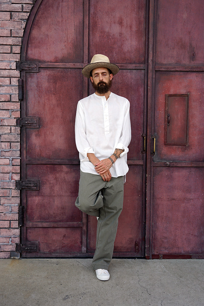【ナイジェル・ケーボン】MAN / ヘンリーネックシャツ - ヘンプ / HENLEY SHIRT - HEMP