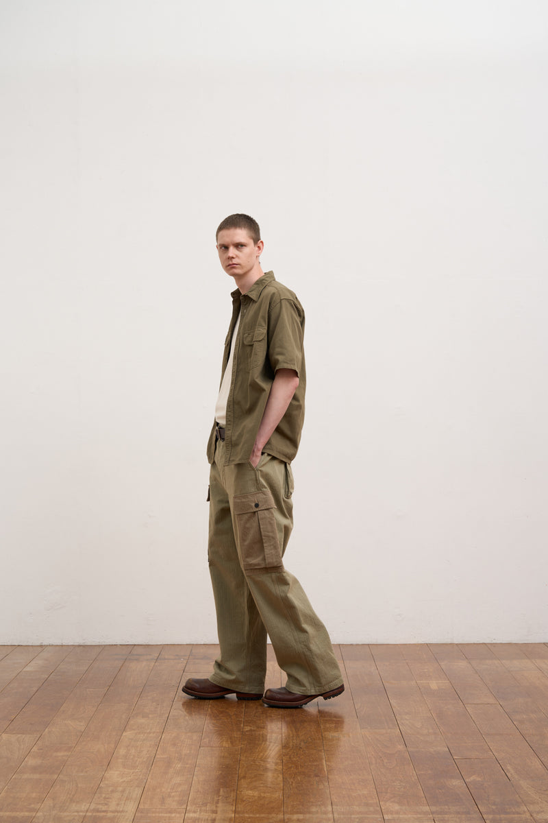 【ナイジェル・ケーボン】MAN / 50s スクエアヘムワークシャツ / 50s SQUARE HEM WORK SHIRT