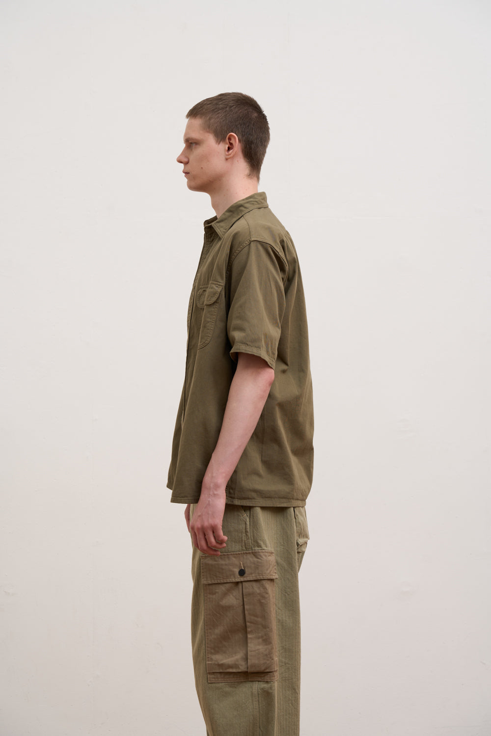 【ナイジェル・ケーボン】MAN / 50s スクエアヘムワークシャツ / 50s SQUARE HEM WORK SHIRT