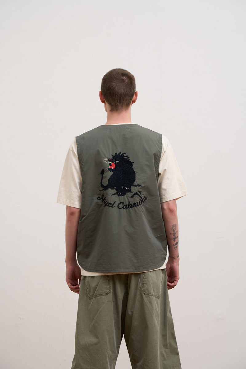 【ナイジェル・ケーボン】MAN / スーベニアベスト - リバーシブルコットンナイロンウェザー / SOUVENIR VEST - REV COTTON NYLON WEATHER