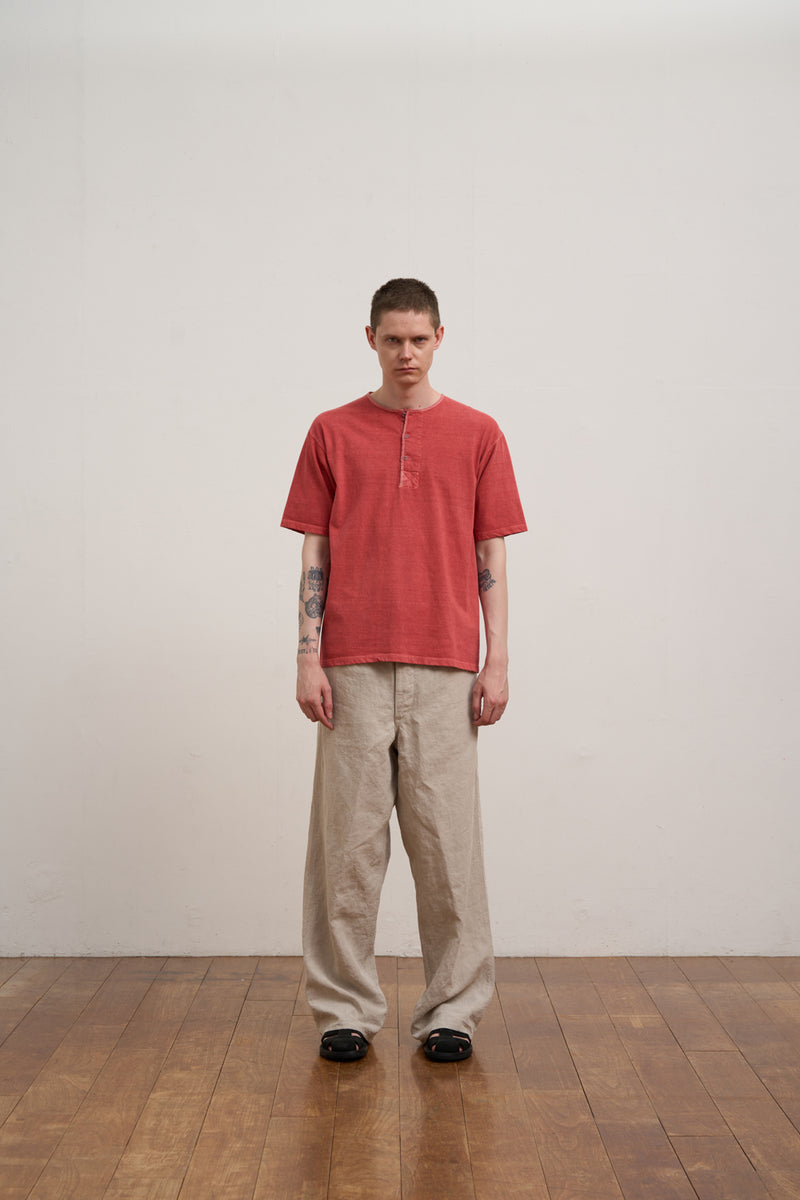 【ナイジェル・ケーボン】MAN / 50s ヘンリーネックシャツ - ピグメント / 50s HENLEY NECK SHIRT - PIGMENT