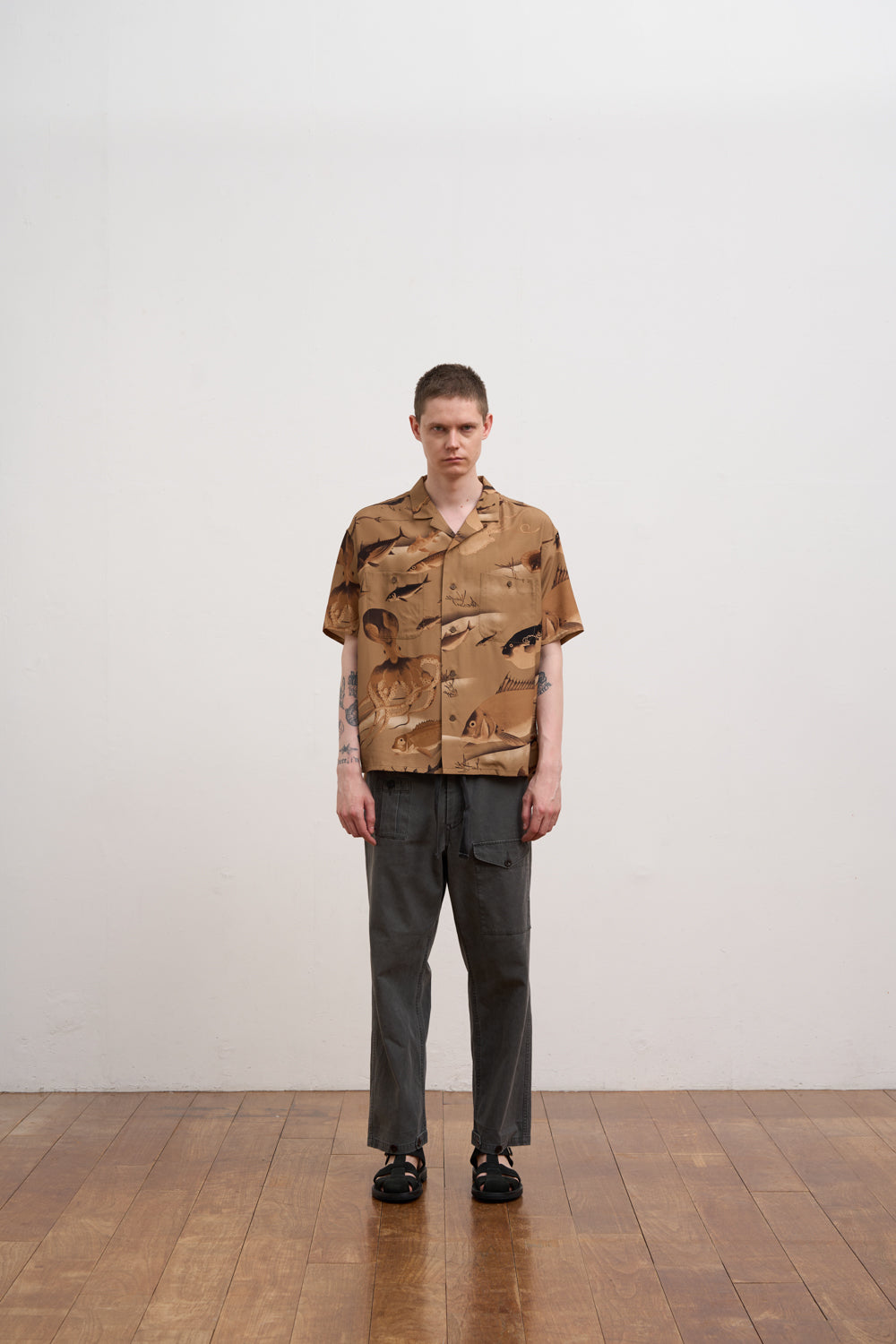 【SS24】ナイジェルケーボン ALOHA SHIRT マンゴー Red 52 ナイジェル・ケーボン】MAN / アロハシャツ - ギョグン / ALOHA SHIRT