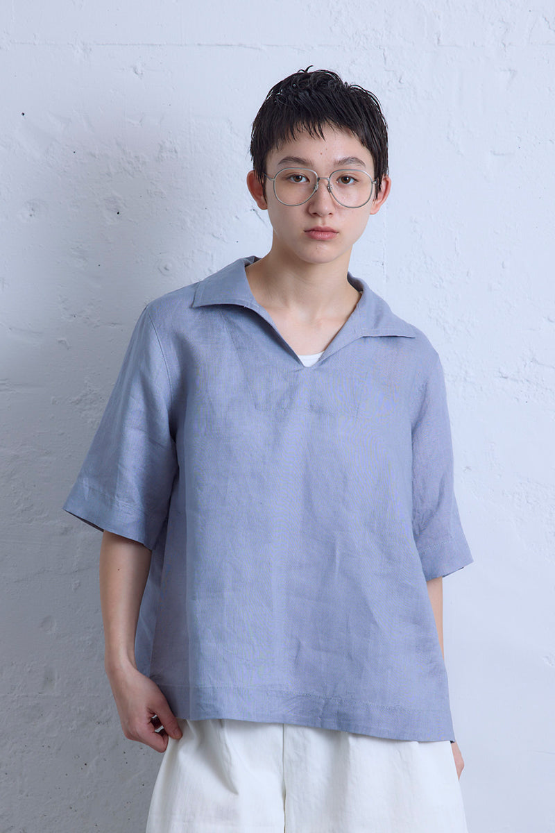【ナイジェル・ケーボン】WOMAN / スキッパーシャツ -リネン / SKIPPER SHIRT S/S  - LINEN