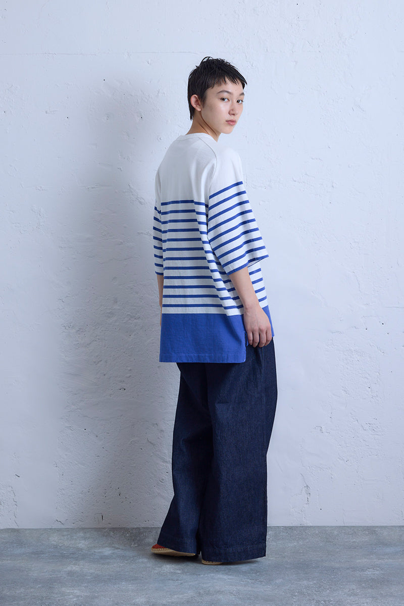 ナイジェル・ケーボン】WOMAN / 5.6ハーフスリーブ ボーダー / 5.6oz