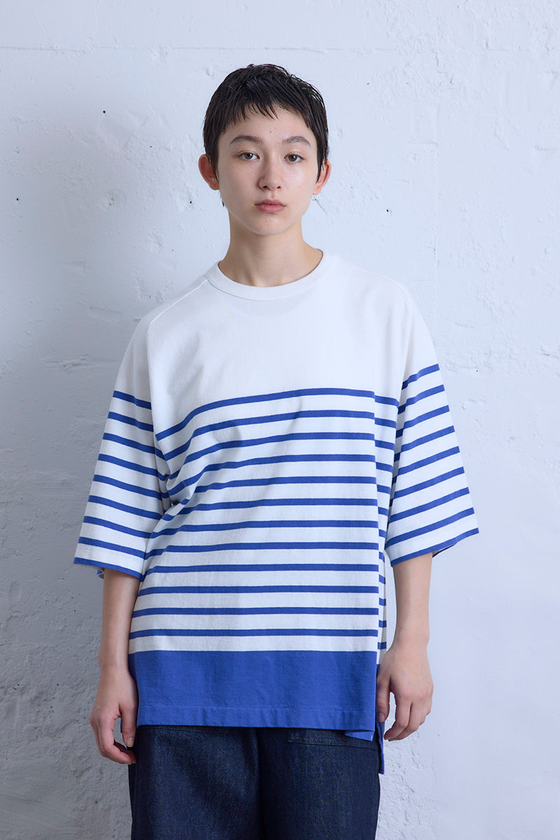 ナイジェル・ケーボン】WOMAN / 5.6ハーフスリーブ ボーダー / 5.6oz