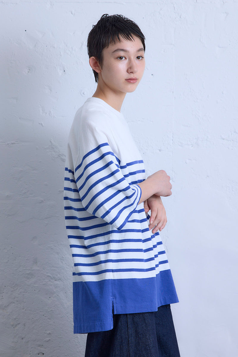 ナイジェル・ケーボン】WOMAN / 5.6ハーフスリーブ ボーダー / 5.6oz