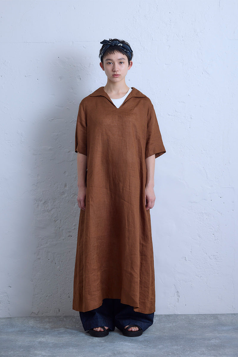 【ナイジェル・ケーボン】WOMAN / スキッパードレス -リネン / SKIPPER DRESS S/S - LINEN