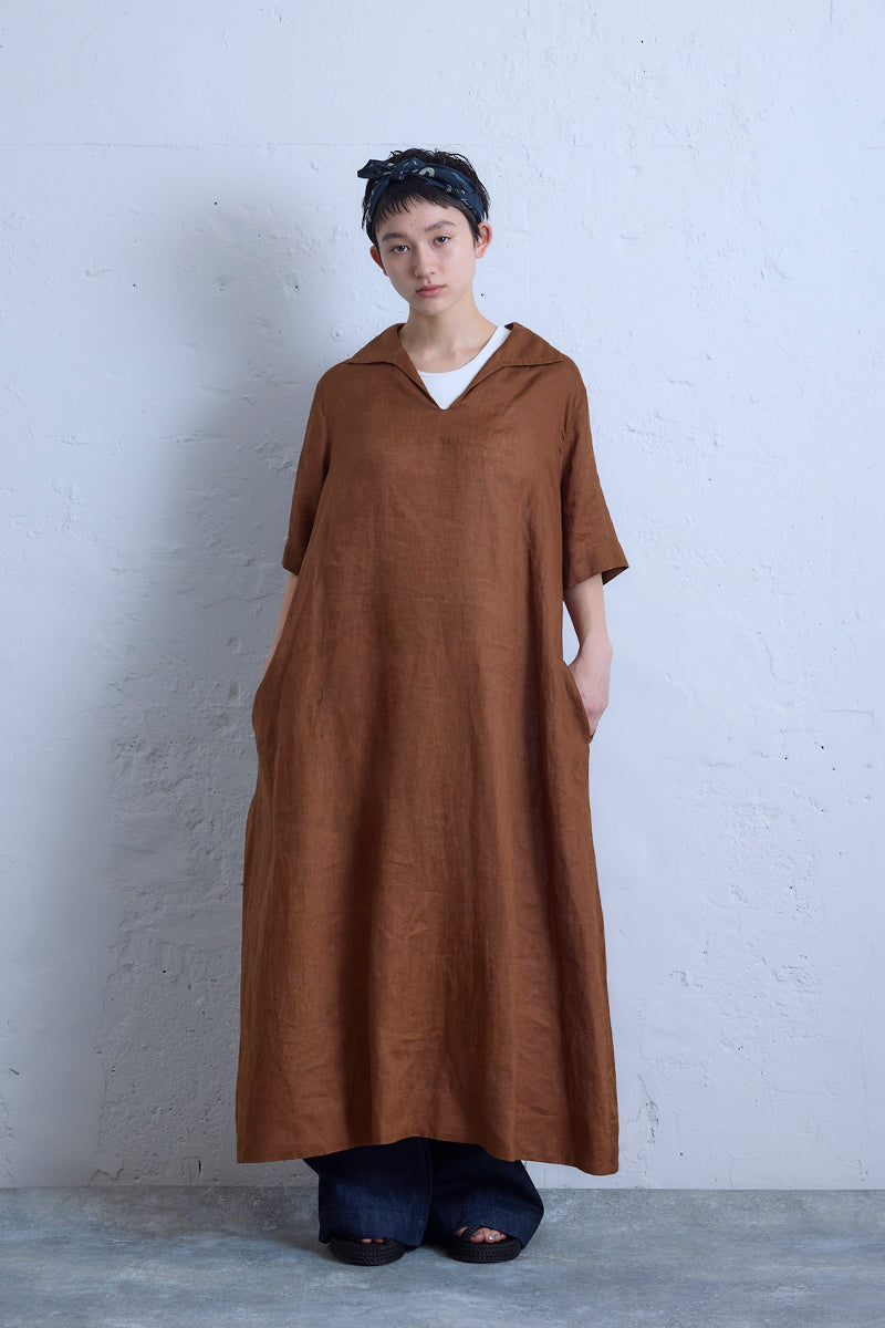 【ナイジェル・ケーボン】WOMAN / スキッパードレス -リネン / SKIPPER DRESS S/S - LINEN