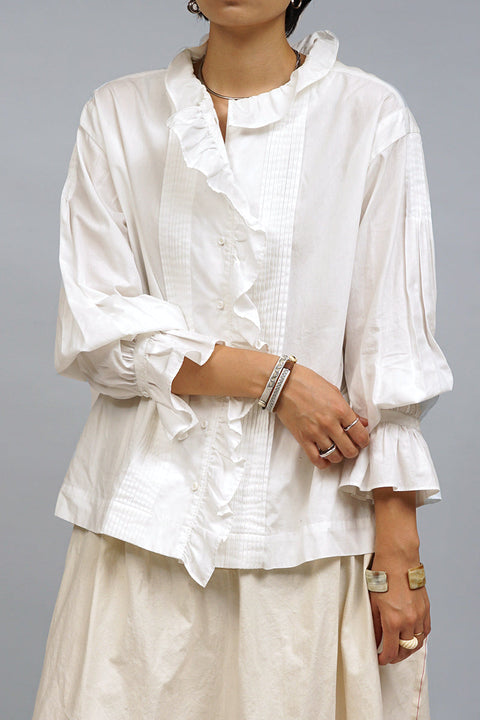 little suzie】Linen Gather Collar Blouse-silversky-lifesciences.com