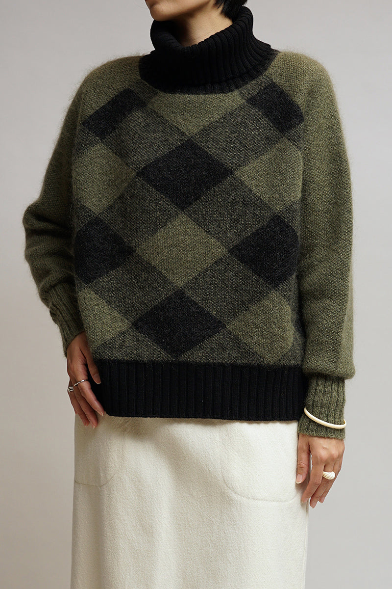 【ナイジェル・ケーボン】WOMAN / スコティッシュハイネックニット / SCOTTISH HIGH NECK KNIT