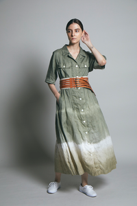 【ナイジェル・ケーボン】WOMAN / リネンタイダイアーミードレス / LINEN TIE-DYE ARMY DRESS