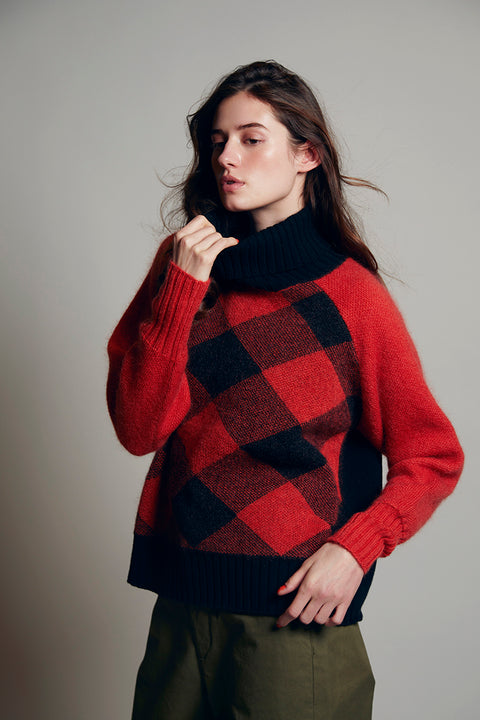 【ナイジェル・ケーボン】WOMAN / スコティッシュハイネックニット / SCOTTISH HIGH NECK KNIT