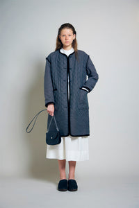 【ナイジェル・ケーボン】WOMAN / エンブロイダリーキルトコート -シルクリネン / EMBROIDERY KILT COAT -SILK LINEN