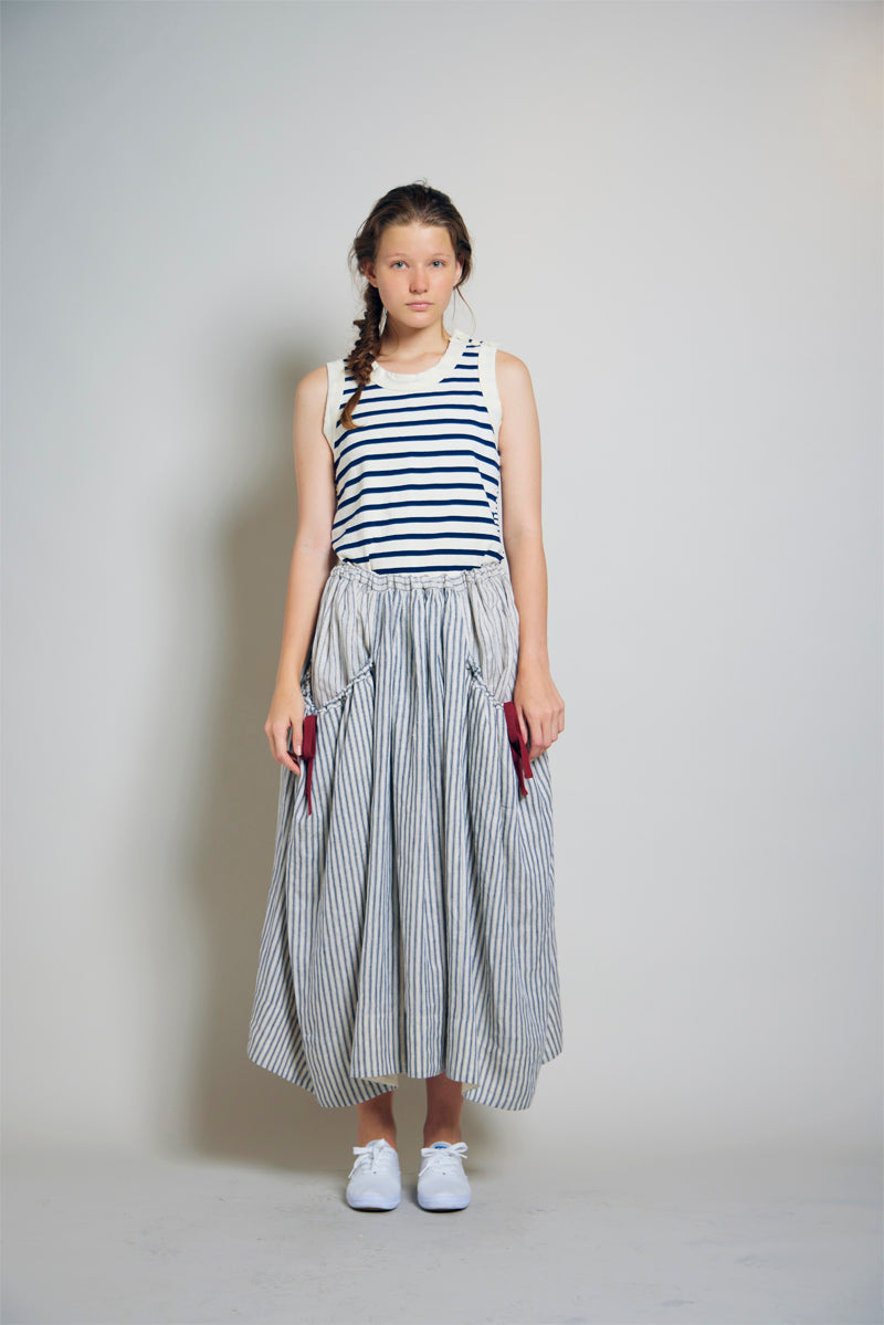 スカートLINEN STRIPE SKIRT