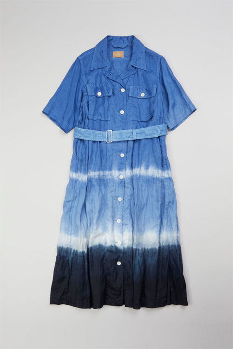 【ナイジェル・ケーボン】WOMAN / リネンタイダイアーミードレス / LINEN TIE-DYE ARMY DRESS