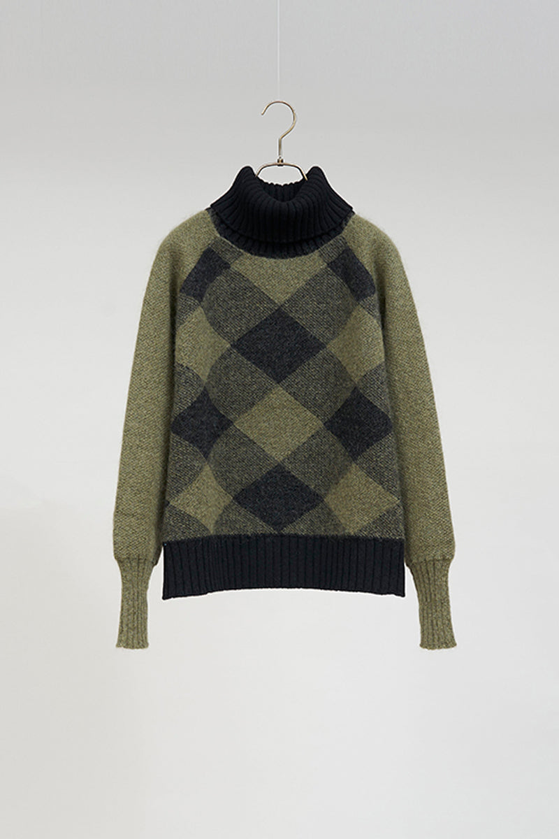 【ナイジェル・ケーボン】WOMAN / スコティッシュハイネックニット / SCOTTISH HIGH NECK KNIT