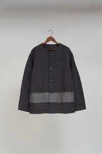 【ナイジェル・ケーボン】MAN / ビーンサックボーダージャケット -ヘンプリネン / BEAN SACK BORDER JACKET -HEMP LINEN