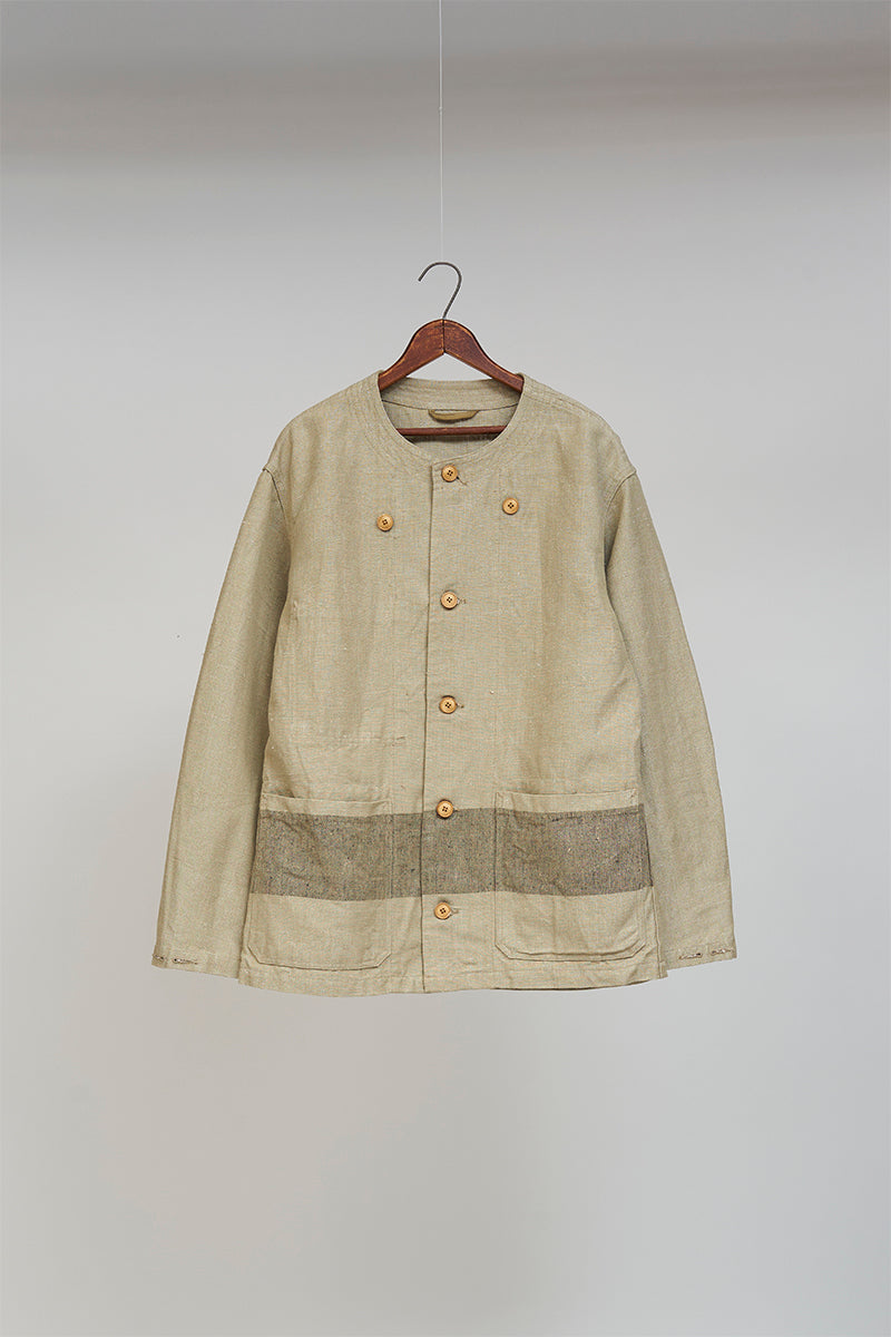 【ナイジェル・ケーボン】MAN / ビーンサックボーダージャケット -ヘンプリネン / BEAN SACK BORDER JACKET -HEMP LINEN