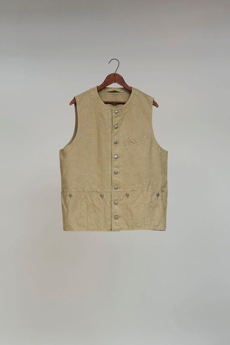 【ナイジェル・ケーボン】MAN / フレンチワークベスト -ヘンプキャンバス / FRENCH WORK VEST -HEMP CANVAS