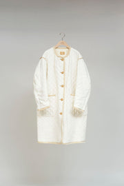 【ナイジェル・ケーボン】WOMAN / エンブロイダリーキルトコート -シルクリネン / EMBROIDERY KILT COAT -SILK LINEN