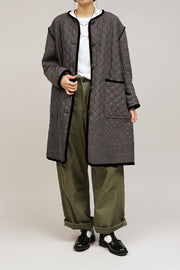 【ナイジェル・ケーボン】WOMAN / エンブロイダリーキルトコート -シルクリネン / EMBROIDERY KILT COAT -SILK LINEN